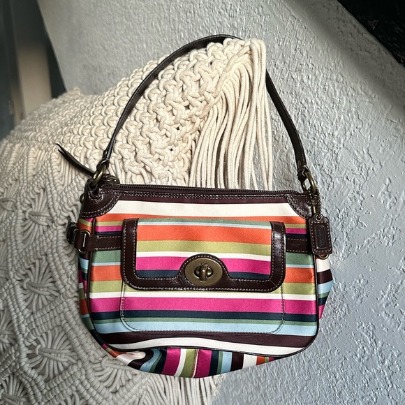 Coach Legacy Mini Striped Tote Shoulder bag - Picture 2 of 8
